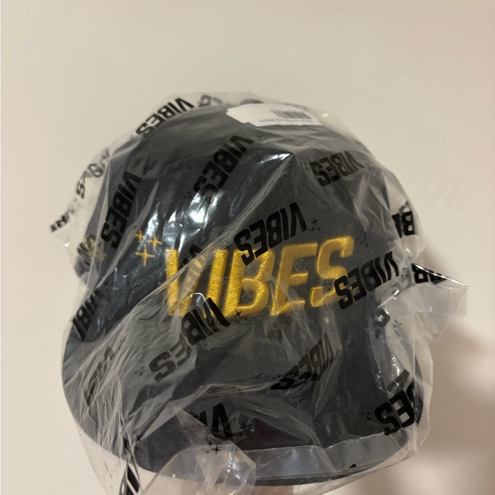 Vibes Embroidered Black & Gold Baseball Cap - Unbranded
